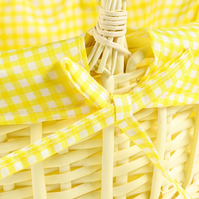 Корзина плетеная, 22 х 22 х 11 х 27 см, желтая