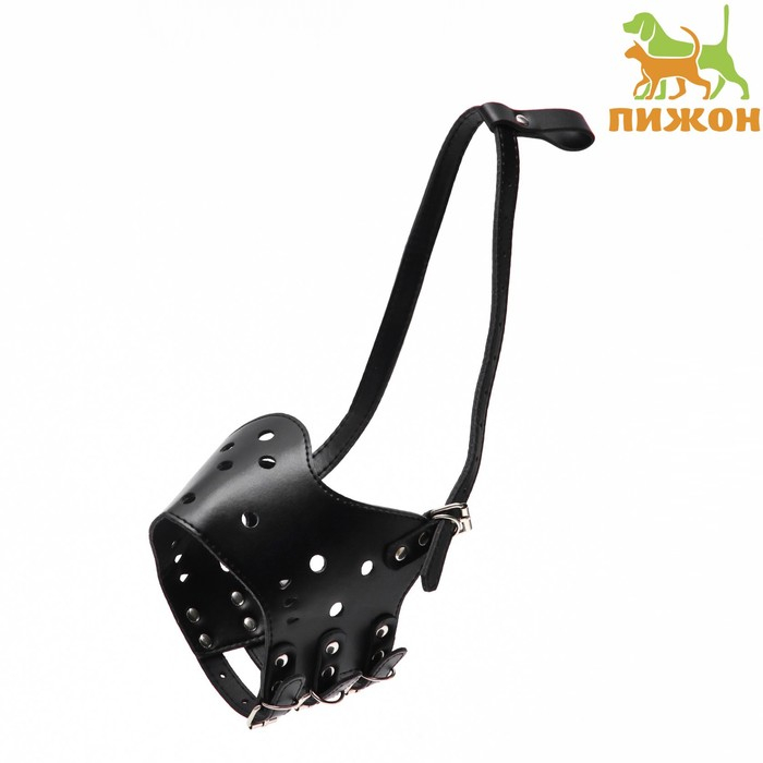 Намордник из прессованной кожи регулируемый, №5, ДН 9,3 см, ОМ 32-40 см, чёрный Намордник из прессованной кожи регулируемый, №5, ДН 9,3 см, ОМ 32-40 см, чёрный