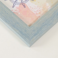 Фоторамка пластик на 4 фото 10х15 см "Аврора" зелено-голубая 31,5х31,5 см