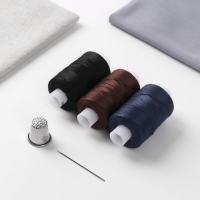 Набор ниток «Мастеровой», 100ЛЛ, 200 м, 3 шт, иголка, напёрсток, цвет чёрный/коричневый/синий Набор ниток «Мастеровой», 100ЛЛ, 200 м, 3 шт, иголка, напёрсток, цвет чёрный/коричневый/синий