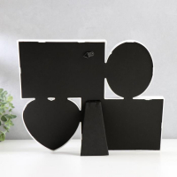 Фоторамка на 4 фото белая 10&times;15 см, овал 9х6 см, сердце 9х9 см