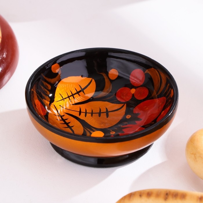 Солонка &laquo;Каравай&raquo;, 7,5&times;3 см, хохлома