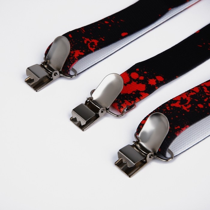 Подтяжки взрослые, ширина 2.5 см, цвет чёрный/красный Подтяжки взрослые, ширина 2.5 см, цвет чёрный/красный