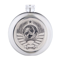 Фляжка для алкоголя и воды "СССР", нержавеющая сталь, круглая, подарочная, 150 мл Фляжка для алкоголя и воды "СССР", нержавеющая сталь, круглая, подарочная, 150 мл