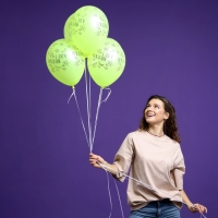 Воздушный шар латексный 12" &laquo;С Днём рождения. Весёлый банан&raquo;, пастель, цвет жёлтый, 15 шт.