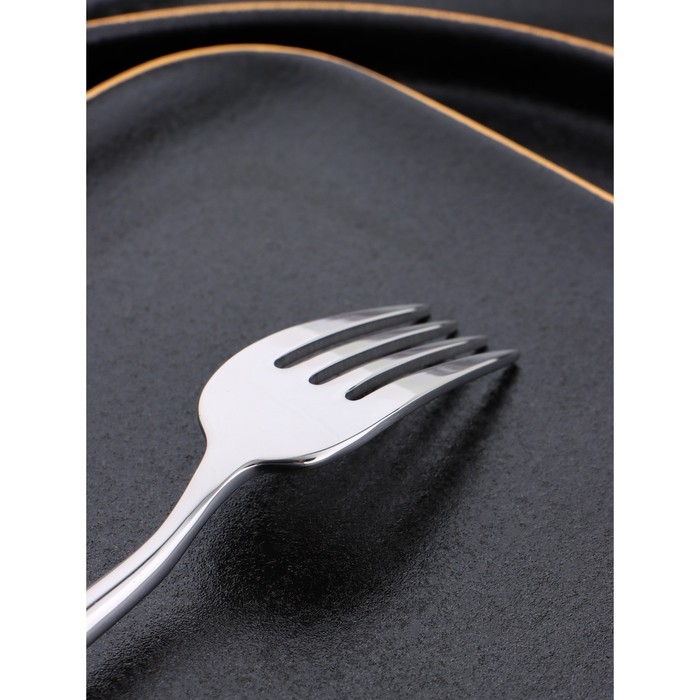 Вилка десертная из нержавеющей стали «Торнбери», длина 18,2 см, толщина 6 мм, цвет серебряный Вилка десертная из нержавеющей стали «Торнбери», длина 18,2 см, толщина 6 мм, цвет серебряный