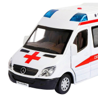 Машина металлическая &laquo;Mercedes Sprinter. Скорая помощь&raquo; 1:32, инерция, цвет белый, световые и звуковые эффекты