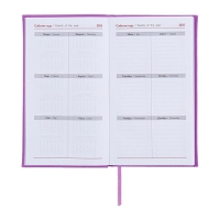 Еженедельник датированный 2025 года, 85х145 мм, 64 листа ESCALADA, твердая обложка из искусственной кожи, блинтовое тиснение, блок 70 г/м², сиреневый Еженедельник датированный 2025 года, 85х145 мм, 64 листа ESCALADA, твердая обложка из искусственной кожи, блинтовое тиснение, блок 70 г/м², сиреневый