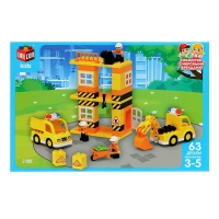 Конструктор &laquo;Стройплощадка большая&raquo;, наклейки в наборе, 63 детали