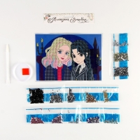 Алмазная мозаика на хеллоуин с частичным заполнением на холсте &laquo;Подружки&raquo;, 15 х 21 см