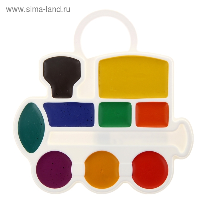 Акварель "Луч", Паровозик, 9 цветов, без кисти