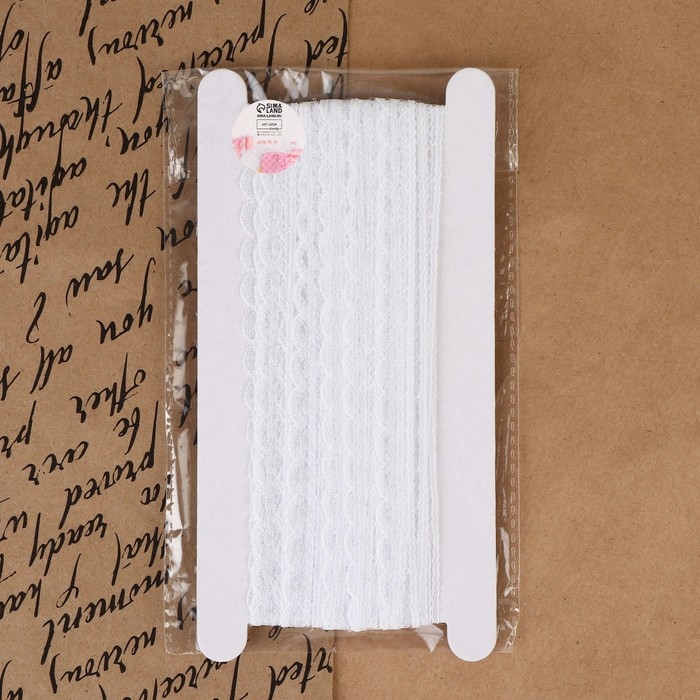 Кружево капроновое, 13 мм × 10 ± 1 м, цвет белый Кружево капроновое, 13 мм × 10 ± 1 м, цвет белый