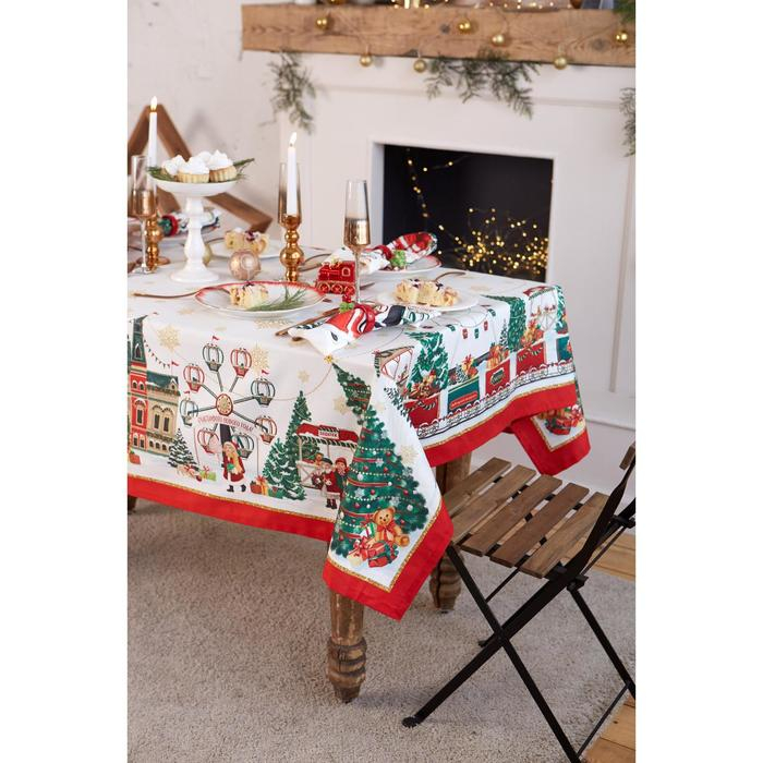 Набор столовый Этель "Новогодняя ярмарка" скатерть 150*110 +/-3см с ГМВО, салф.40х40см - 4шт