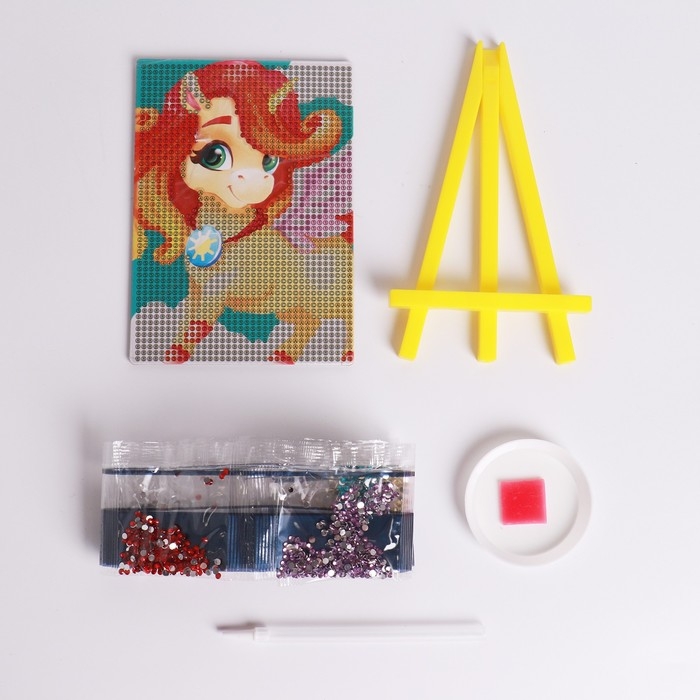 Алмазная мозаика с частичным заполнением на подставке для детей &laquo;Звёздный единорог&raquo;