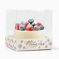 Коробка для кондитерских изделий &laquo;Золотая вьюга&raquo;, 10 х 10 х 10 см, Новый год