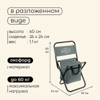 Стул туристический Maclay, с сумкой, р. 24х26х60 см, до 60 кг, цвет серый