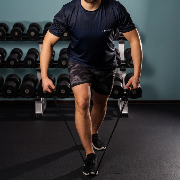 Эспандер ONLYTOP для лыжника, боксёра, пловца, двойная резина, с жёсткими ручками