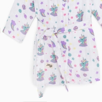 Халат детский муслиновый LoveLife &laquo;Единороги&raquo; (5 лет, рост 110-116 см) 100% хлопок, 235 гр/м2