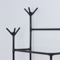 Вешалка - стойка напольная для одежды LaDо́m, с полкой для обуви, двойная, 80×42×156 см, цвет чёрный Вешалка - стойка напольная для одежды LaDо́m, с полкой для обуви, двойная, 80×42×156 см, цвет чёрный