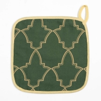 Новый год. Набор "Gold ornament" варежка-прихватка 20х28см, прихватка 19х19см, 100% хл, ватин 250г/м2 Новый год. Набор "Gold ornament" варежка-прихватка 20х28см, прихватка 19х19см, 100% хл, ватин 250г/м2