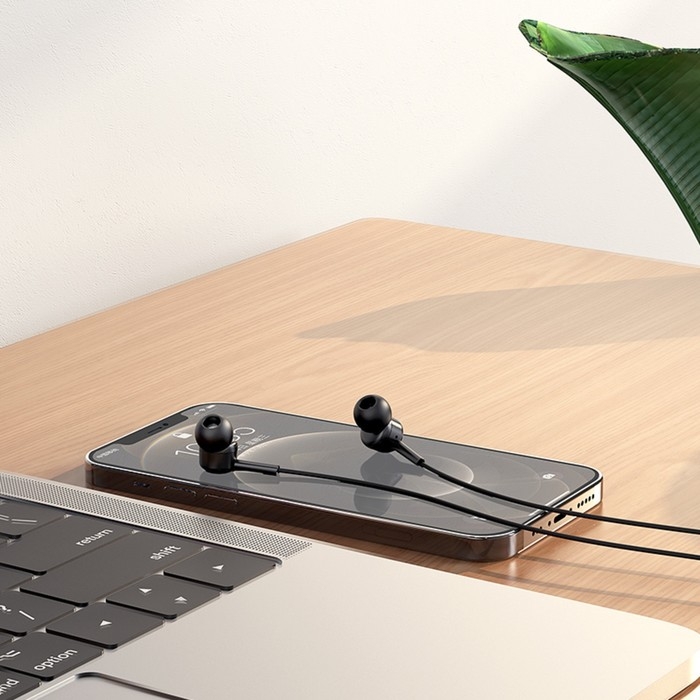 Наушники Hoco M82, проводные, вакуумные, микрофон, Jack 3.5 мм, 1.2 м, черные