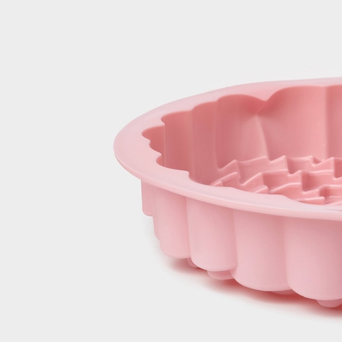 Форма для выпечки Доляна «Хризантема», силикон, d=22 см, цвет розовый Форма для выпечки Доляна «Хризантема», силикон, d=22 см, цвет розовый