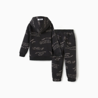 Костюм детский с начёсом (толстовка, брюки) KAFTAN Level up, размер 30 (98-104 см), серый Костюм детский с начёсом (толстовка, брюки) KAFTAN Level up, размер 30 (98-104 см), серый