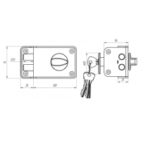 Замок накладной Димитровград "Зенит" ЗН1-3-1, 4 ключа, цвет бронза Замок накладной Димитровград "Зенит" ЗН1-3-1, 4 ключа, цвет бронза