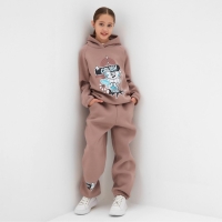 Толстовка (худи) для девочки MINAKU: CRUSH, цвет тёмно-розовый, рост 140 см