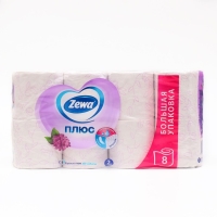 Туалетная бумага Zewa "Плюс", 2 слоя, 8 рулонов, "Сирень" Туалетная бумага Zewa "Плюс", 2 слоя, 8 рулонов, "Сирень"