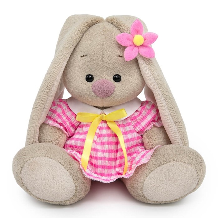 Мягкая игрушка &laquo;Зайка Ми&raquo;, в платье из жатой ткани, 15 см