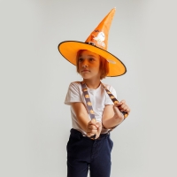 Карнавальная шляпа &laquo;Кошмарное веселье&raquo; оранжевая, с гирляндой