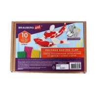 Пластика-полимерная глина запекаемая набор, BRAUBERG, 10 цветов х 20 г, с аксессуарами Пластика-полимерная глина запекаемая набор, BRAUBERG, 10 цветов х 20 г, с аксессуарами