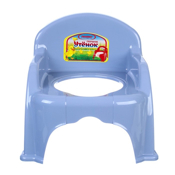 Горшок детский &laquo;Утенок&raquo; с крышкой, голубовато-серый / белый 310х295х280мм