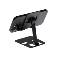 Подставка для телефона, регулируемая, складная, металл, резиновые вставки, чёрная Подставка для телефона, регулируемая, складная, металл, резиновые вставки, чёрная