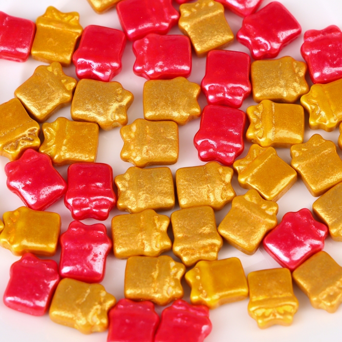 Новый год. Кондитерская посыпка &laquo;Подарок&raquo; красно-золотая, 20 г