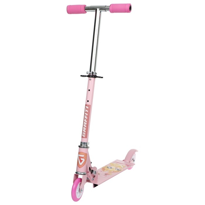 Самокат GRAFFITI &laquo;Кошечка&raquo;, складной, колёса PVC 100 мм