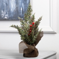 Фигура светодиодная &laquo;Ель и ягоды&raquo; 30 x 23 x 20 см, 10 LED, батарейки AG13x3 (в комплекте), свечение тёплое белое