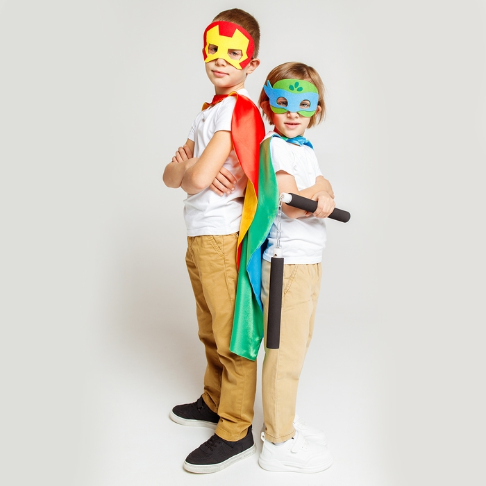 Карнавальный набор &laquo;Боевая черепашка&raquo;, в наборе 3 предмета: плащ, маска и нунчаки