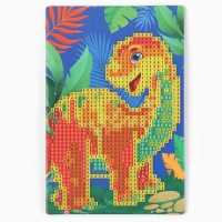 Алмазная мозаика для детей со светящимися стразами &laquo;Динозавр&raquo;, 10 х 15 см, набор для творчества