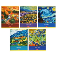 Тетрадь 80л кл на скобе New art, обл мел карт, гл лам, тиснение, МИКС Тетрадь 80л кл на скобе New art, обл мел карт, гл лам, тиснение, МИКС