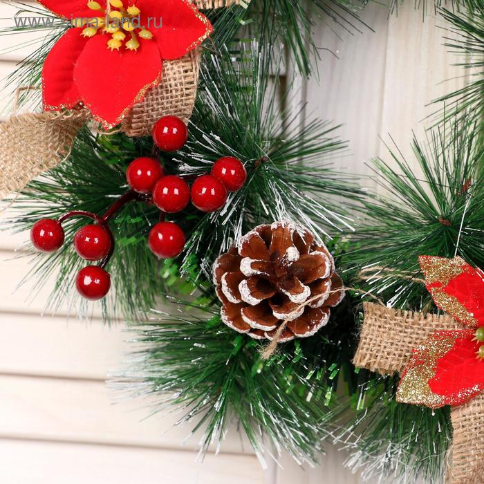 Венок новогодний d-30 см "Цветочное эко"