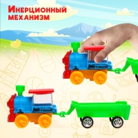 Паровоз инерционный &laquo;Классика&raquo;, с прицепом, цвета МИКС
