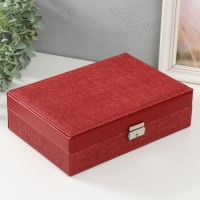 Шкатулка кожзам для украшений "Красная" комбинированная 26,7х18,5х7,5 см Шкатулка кожзам для украшений "Красная" комбинированная 26,7х18,5х7,5 см