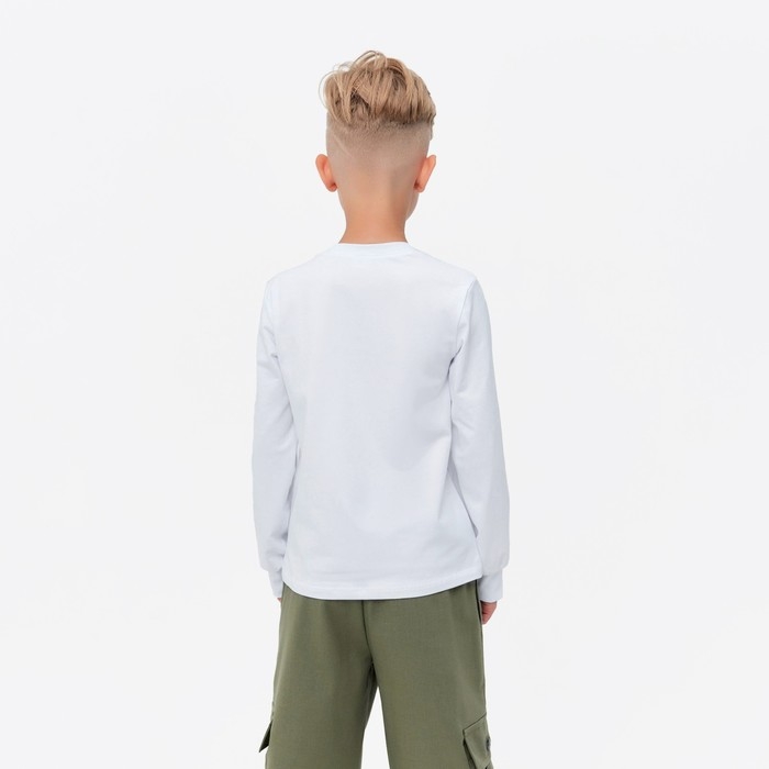 Лонгслив детский MINAKU: Basic line цвет белый, рост 116