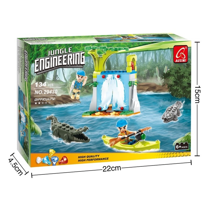 Конструктор &laquo;Джунгли. Водопад с крокодилами&raquo;, 134 детали