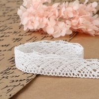 Кружево вязаное, 20 мм &times; 10 &plusmn; 1 м, цвет белый