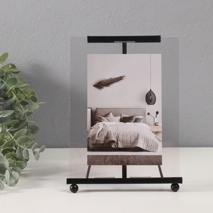 Фоторамка металл на 1 фото 10х15 см Фоторамка металл на 1 фото 10х15 см "Лаконичность" черный 1х15,2х21 см