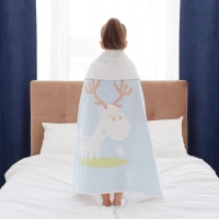 Полотенце детское Крошка Я &laquo;Оленёнок&raquo; 95х100&plusmn;5 см, цвет голубой, 100% хлопок, 280 г/м2