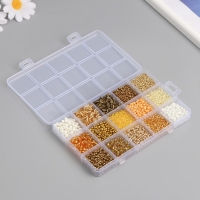 Бисер стекло 6/0, 8/0, 12/0 в шкатулке "Золото" стеклярус 15,5х9,5х1,6 см Бисер стекло 6/0, 8/0, 12/0 в шкатулке "Золото" стеклярус 15,5х9,5х1,6 см